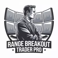 логотип советника Range Breakout Trader Pro — трейдер с мониторами, отображающими графики ценовых диапазонов