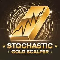 логотип советника Stochastic Gold Scalper с изображением золотого слитка и графика